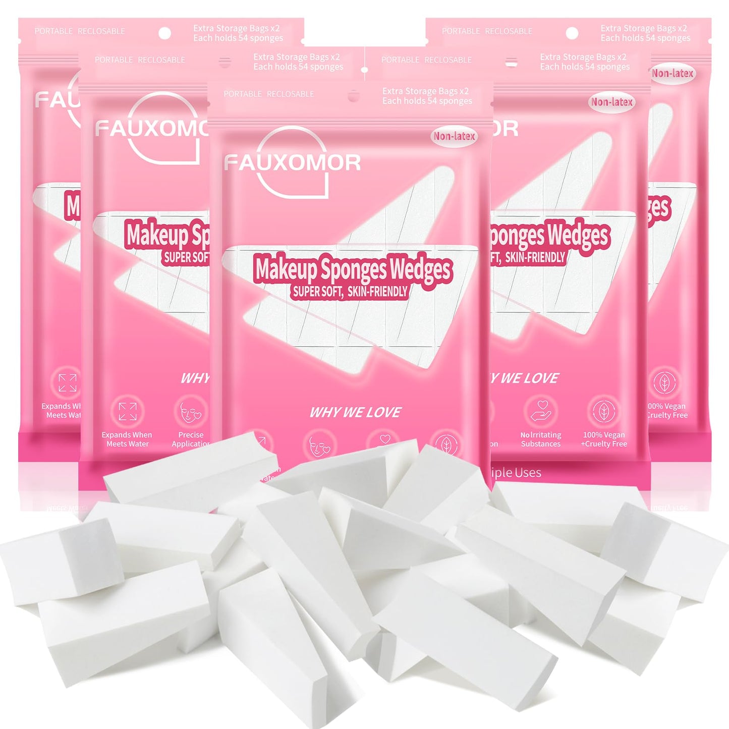 Fauxomor Makeup Sponges Wedges, New Version