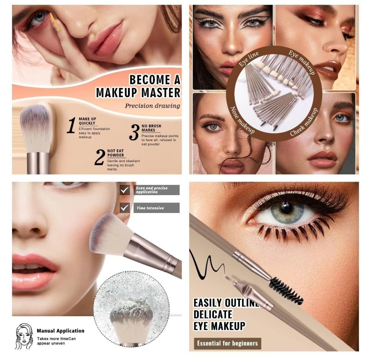 54-Piece Professional Makeup Tools Set