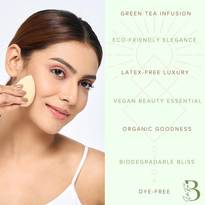 Green Tea Plant-Based Makeup Sponge Set