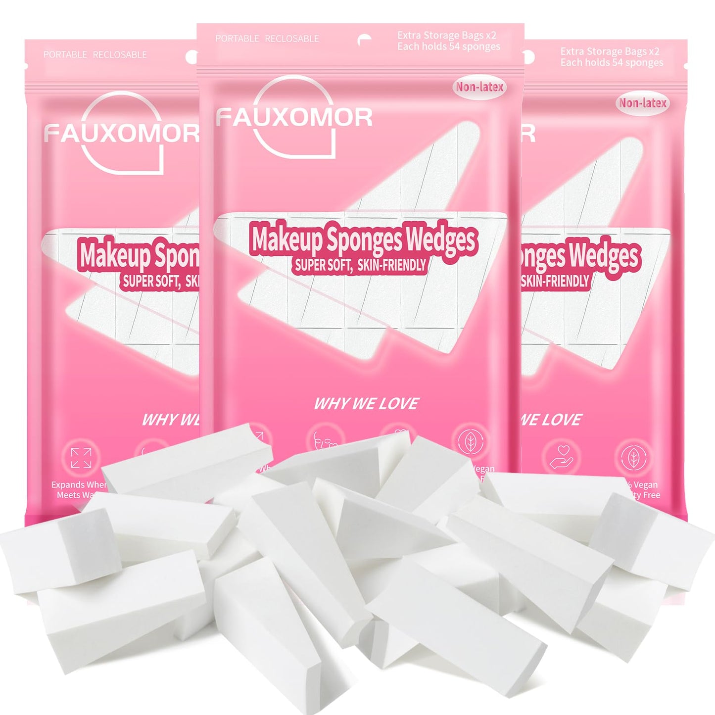 Fauxomor Makeup Sponges Wedges, New Version