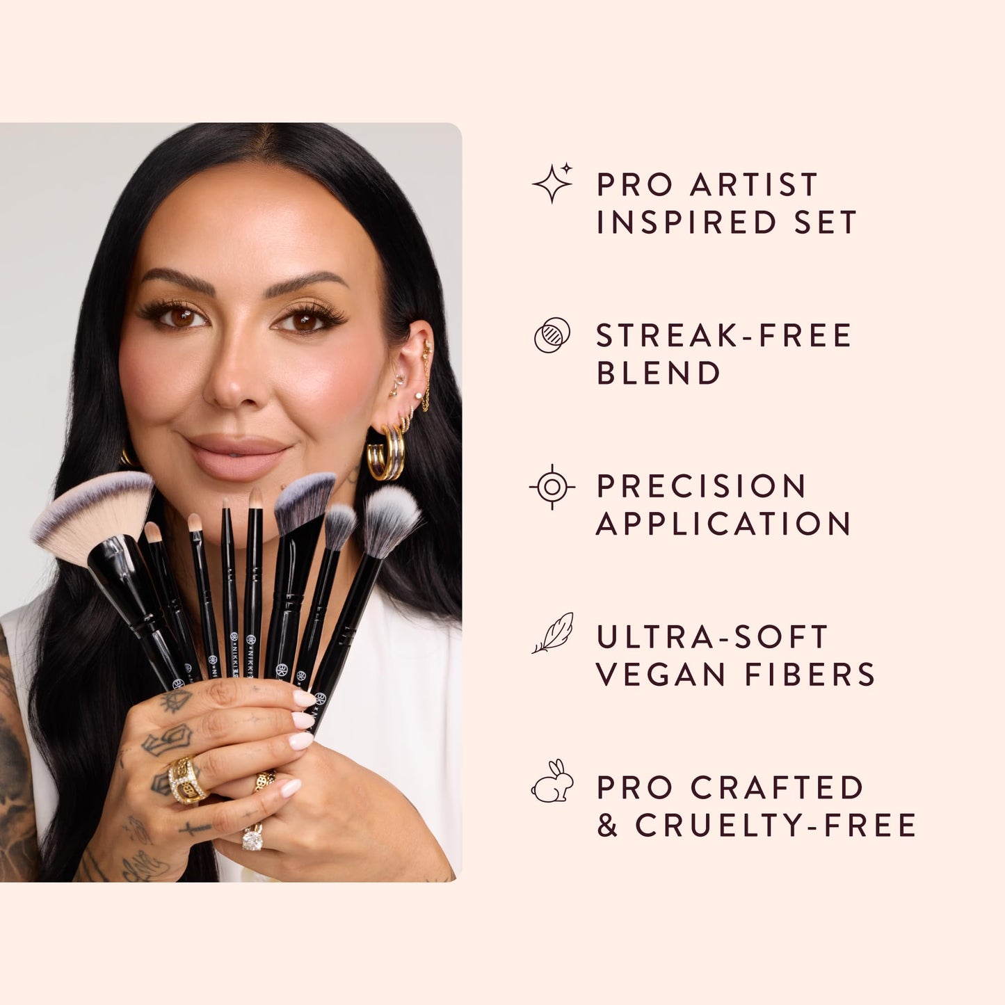 8-Piece Pro Artist Makeup Brush Set