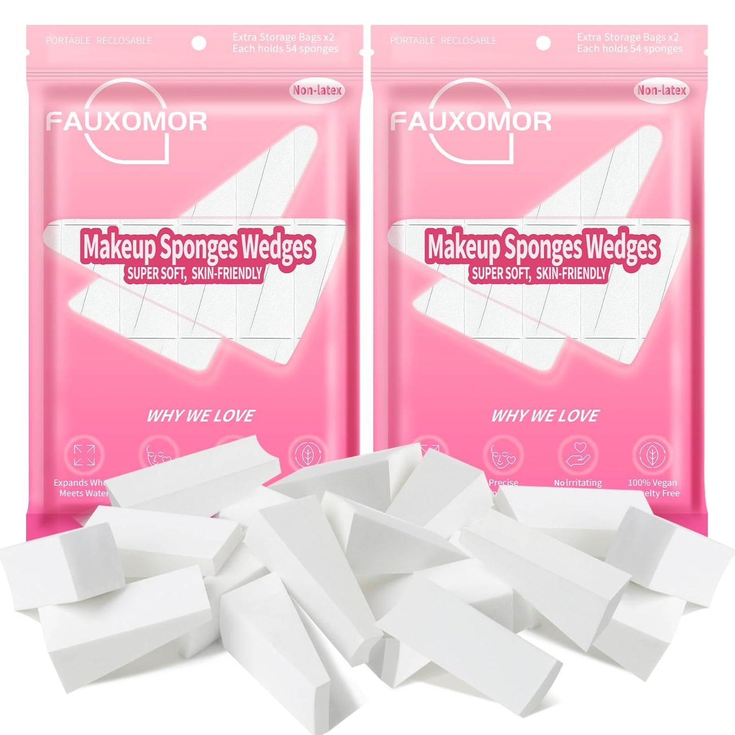 Fauxomor Makeup Sponges Wedges, New Version