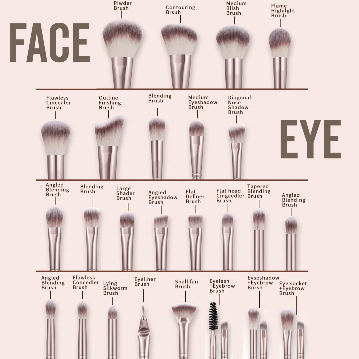 54-Piece Professional Makeup Tools Set