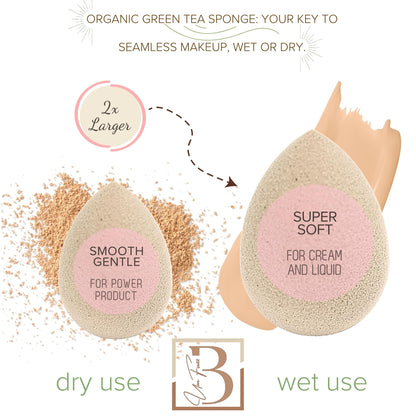 Green Tea Plant-Based Makeup Sponge Set
